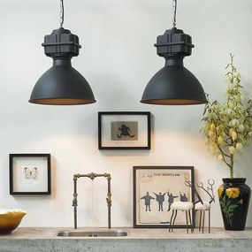 Industrialna lampa wisząca mała matowa czarna - Sicko