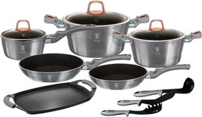 Aluminiowy zestaw garnków z granitową powłoką S1-N84