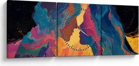 Obraz - Kosmiczna miłość (z zegarem) (90x30 cm)