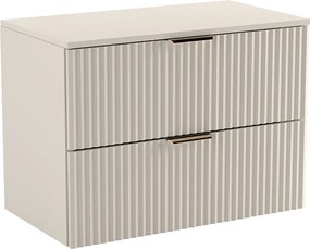 Szafka pod umywalkę WENA, ryflowane fronty, Willy, 80x60x47 cm, Kaszmir