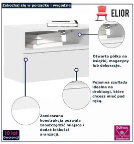 Szafka nocna biała wisząca D6-Z28