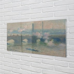 Obraz na szkle Most w Waterloo pochmurny dzień - Claude Monet