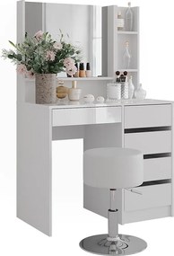 Stół toaletowy biały/biały wysoki połysk 89.8x50.1x76 sherry