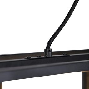 Inteligentna lampa wisząca industrialna czarna z 4 żarówkami Wi-Fi A60 - Cage