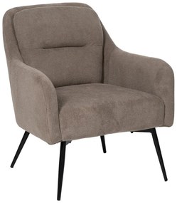 Szarobrązowy fotel z tkaniny szenilowej Classic – Ixia