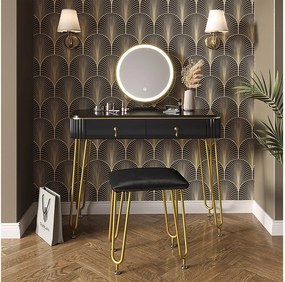 Stół do toalety czarny 100x40x126 grace