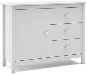 Biała niska komoda dziecięca z drewna sosnowego 90x80 cm Max – Marckeric