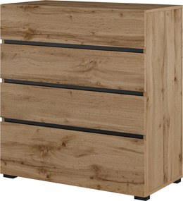 Komoda SICIO 80 cm do Salonu Sypialni Dąb wotan-czarny onyks