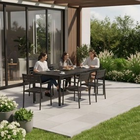 Stół ogrodowy Caprila rozkładany 180-240 cm, kolor czarny