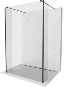 Mexen Kioto ścianka prysznicowa wolnostojąca 155 x 30 x 30 cm, transparent, czarna - 800-155-030-222-70-00-030