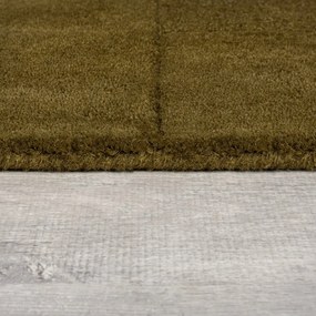 Wełniany dywan tkany ręcznie w kolorze khaki 120x170 cm Checkerboard – Flair Rugs