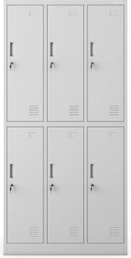 Szafa socjalna 6-skrytkowa Igor 90x45x185 cm szara