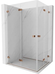 Mexen Lunar-F Duo kabina prysznicowa składana 95 x 90 cm, transparent, różowe złoto - 836-095L-090P-60-00