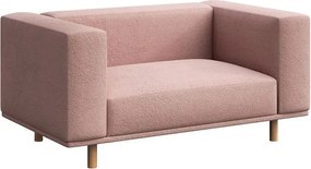 Różowy fotel z materiału bouclé Kukumo – Ame Yens