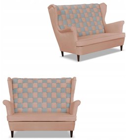 Sofa kanapa uszak CAROL DUO skandynawska Family Meble różowo - szara