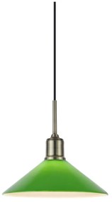 Lampa wisząca w kolorze mosiądzu z zielonym szklanym kloszem ø 25 cm Vela – Markslöjd