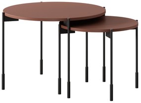 Stolik kawowy Sonatia 60 cm okrągły na metalowych nogach - burgund