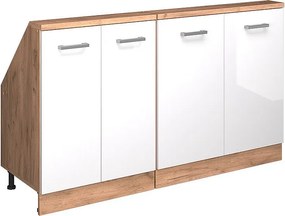 Szafka kuchenna na dach skośny biały wysoki połysk 140x46x81.6 r-line