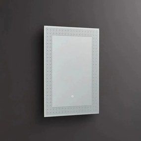 Lustro prostokątne LED "Fresno" z podświetlaną ramą zdobioną motywem kwiatowym cm 50x70