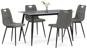 Zestaw jadalniany z ceramicznym blatem i 4krzesłami, szary