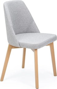 Jasnoszare krzesło drewniane do stołu dąb artisan T3-B77