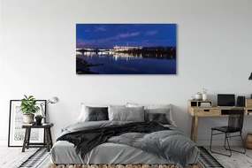 Obraz drukowany na płótnie Most i Stadion Narodowy Nocą