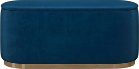 Granatowy owalny puf ze schowkiem Dancan SCARLETT/110 cm