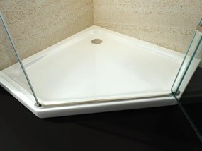 Brodzik pięciokątny z akrylu sanitarnego80 x 80 cm - w tym zestaw odpływowy