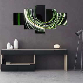 Obraz zielonych kresek (125x70 cm)