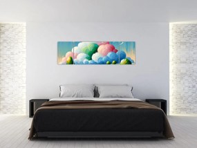 Obraz - Krajobraz z chmurą (170x50 cm)