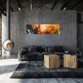 Obraz - Abstrakcyjny obraz kwiatów (170x50 cm)