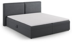 Ciemnoszare łóżko boxspring ze schowkiem 180x200 cm Arendal – Cosmopolitan Design