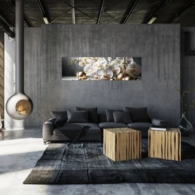Obraz - Orchidea i złote kule (170x50 cm)