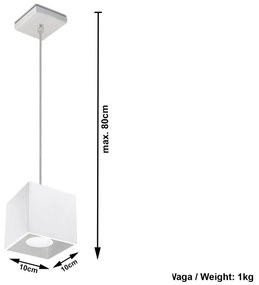 Minimalistyczna lampa wisząca kostka E816-Quas Terani