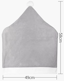 Świąteczny pokrowiec na krzesło SANTA CLAUS szary 1 szt