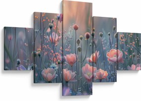 Obraz - Kwiaty w pastelowych kolorach (125x70 cm)