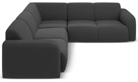 Ciemnoszary narożnik z materiału bouclé (strona zmienna/w kształcie litery L) Molino – Micadoni Home