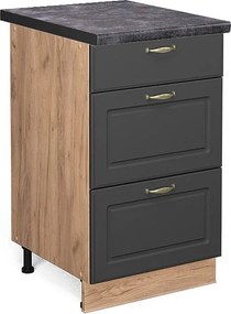 Szafka dolna do kuchni antracytowo-złoty 50x60x82 fame-line