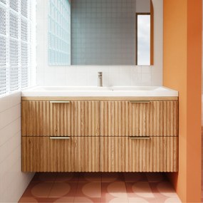 Umywalka wpuszczana w blat z konglomeratu WAVE 120 cm