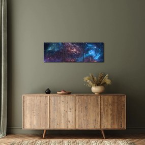 Obraz - Nocne niebo (z zegarem) (90x30 cm)