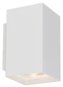 Nowoczesna lampa ścienna biała kwadratowa 2-światłowa - SandyDesignerski Oswietlenie wewnetrzne