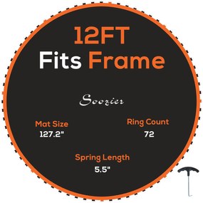 SPORTNOW Mata do Trampolina, Okrągła Powłoka Skoczna, Polipropylen, Pomarańczowa