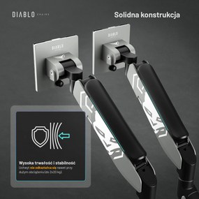 Podwójny uchwyt na monitory 49 cali, szaro-czarny RGB X-Arm Dual