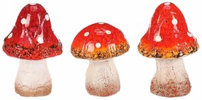 Jesienne dekoracje Zestaw ceramicznych grzybów, 3szt.