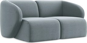 Modułowa sofa 2-osobowa - z tkaniny welwetowej - jasny niebieski - LANI