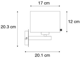 Nowoczesna lampa ścienna czarna ze złotem - VT 1