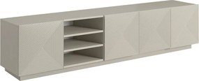 Szafka RTV Asha 200 cm ryflowanym frontem i wnęką - kaszmir