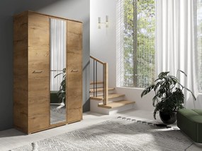 Szafa Otwierana Trzydrzwiowa LUSTRO 120cm x 200cm LEFKAS | Półki + Wieszak