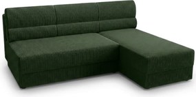 PROMOCJA Rozkładany dwustronny narożnik do L TAVERO SLIM 201x140 cm, ciemnozielony II. jakość