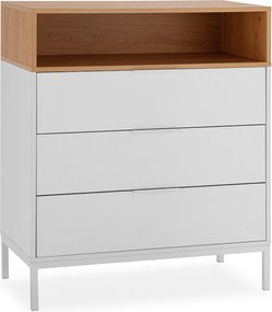 Komoda z trzema szufladami koloru białego